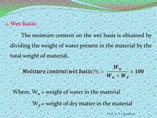 moisture content wet basis